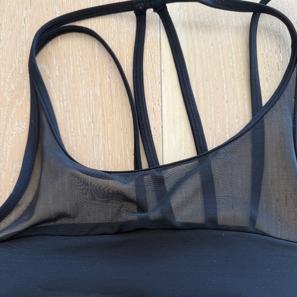 Lululemon Black Mesh High Neck Sports Bra – Size 12 - Picture 4 of 9